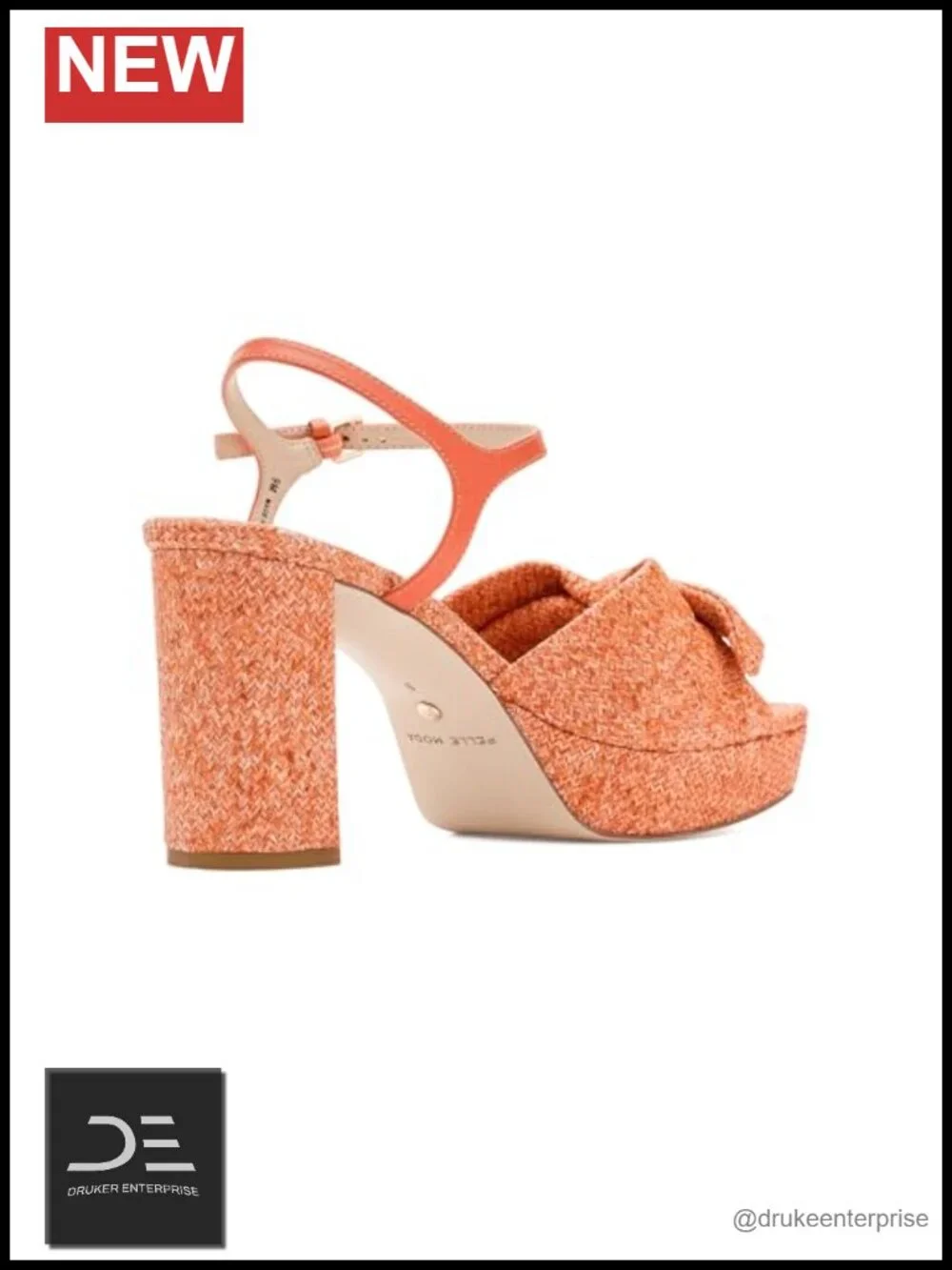 Pelle Moda Platform Sandal Woven Straps Adjustable Ankle